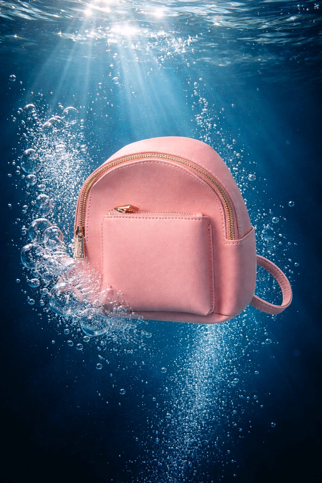 Miniso Mini Backpack Pu Leather Zips Pouch Travel Adjustable Chic Casual