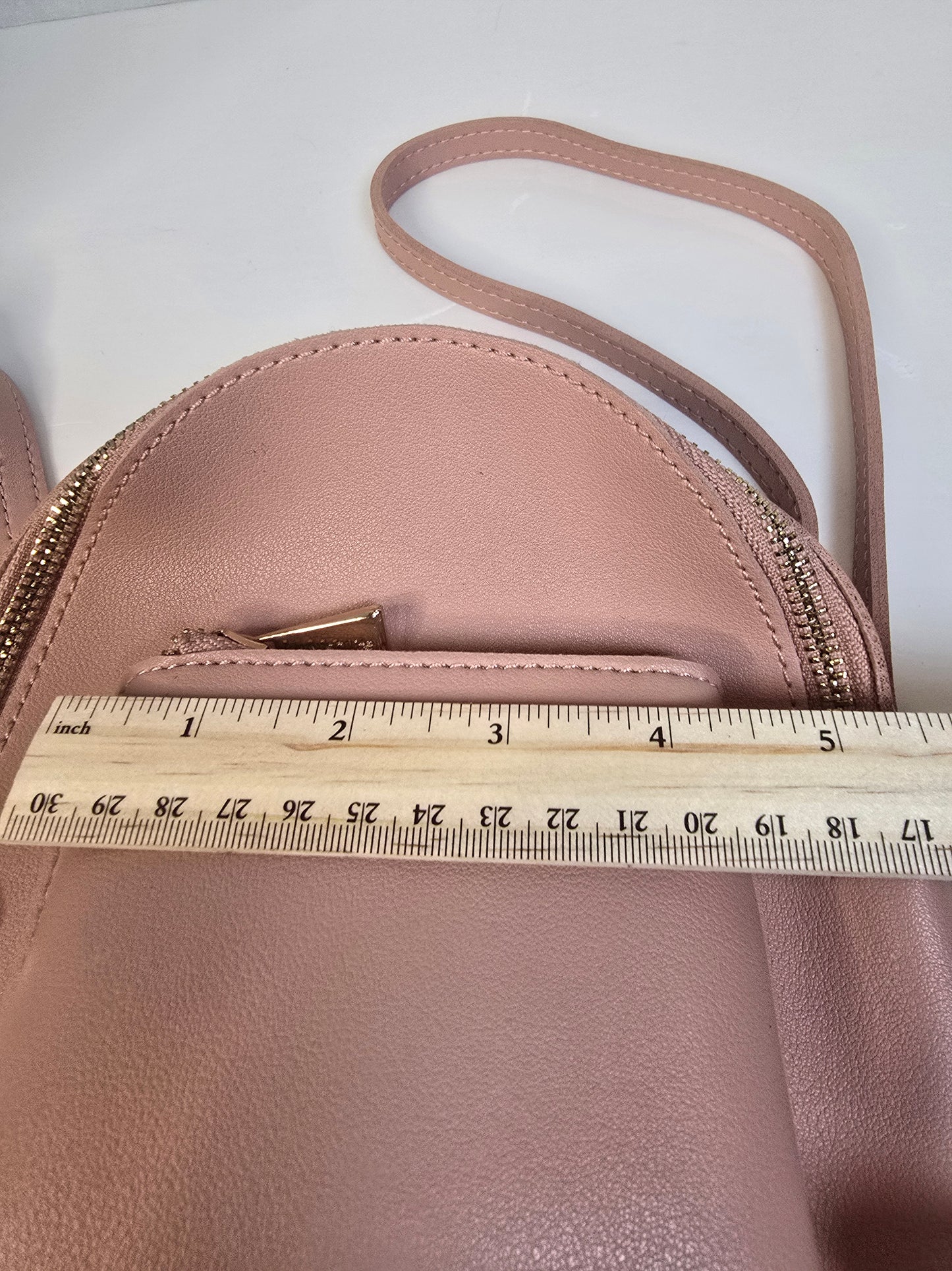 Miniso Mini Backpack Pu Leather Zips Pouch Travel Adjustable Chic Casual