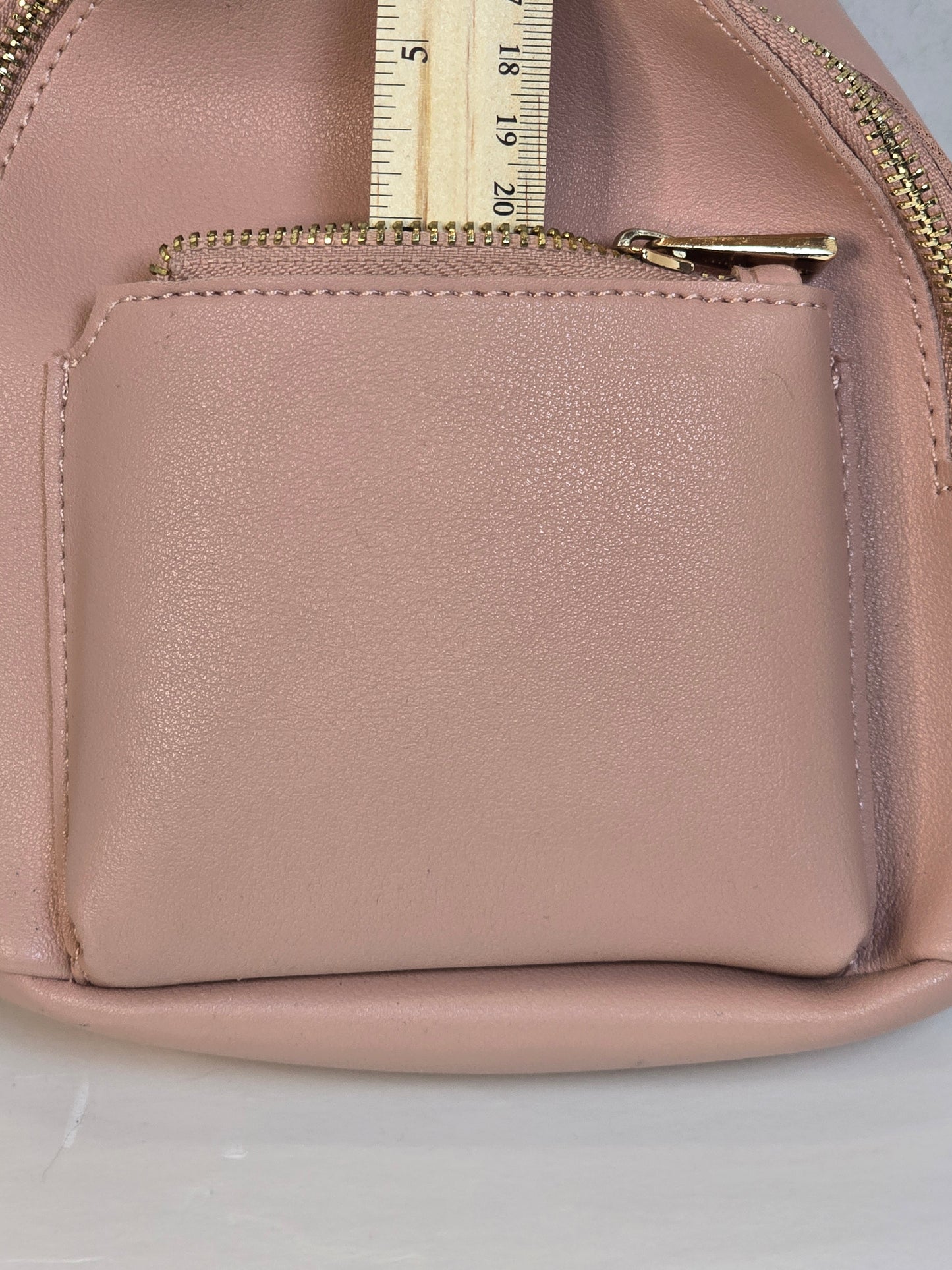Miniso Mini Backpack Pu Leather Zips Pouch Travel Adjustable Chic Casual