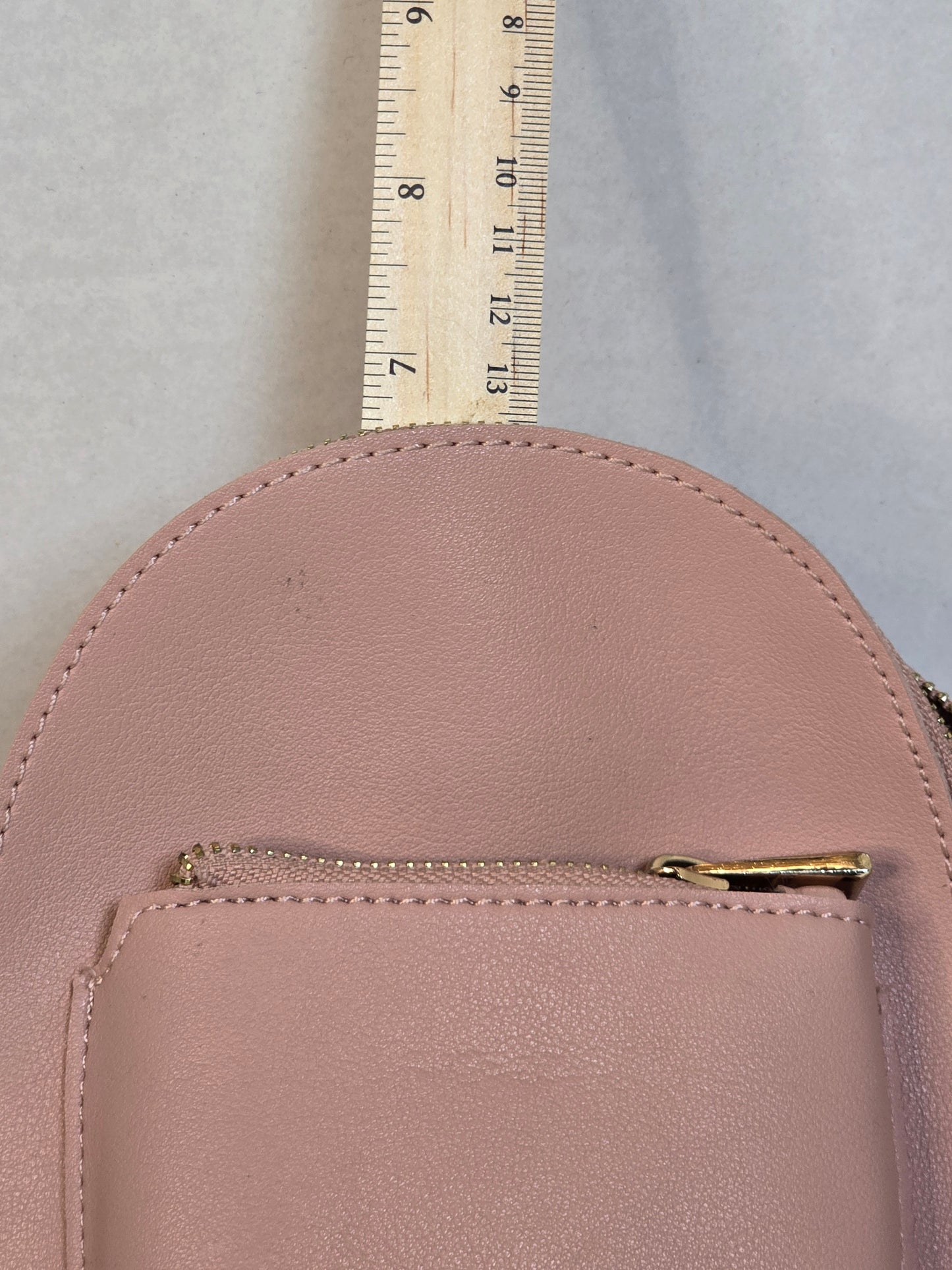 Miniso Mini Backpack Pu Leather Zips Pouch Travel Adjustable Chic Casual