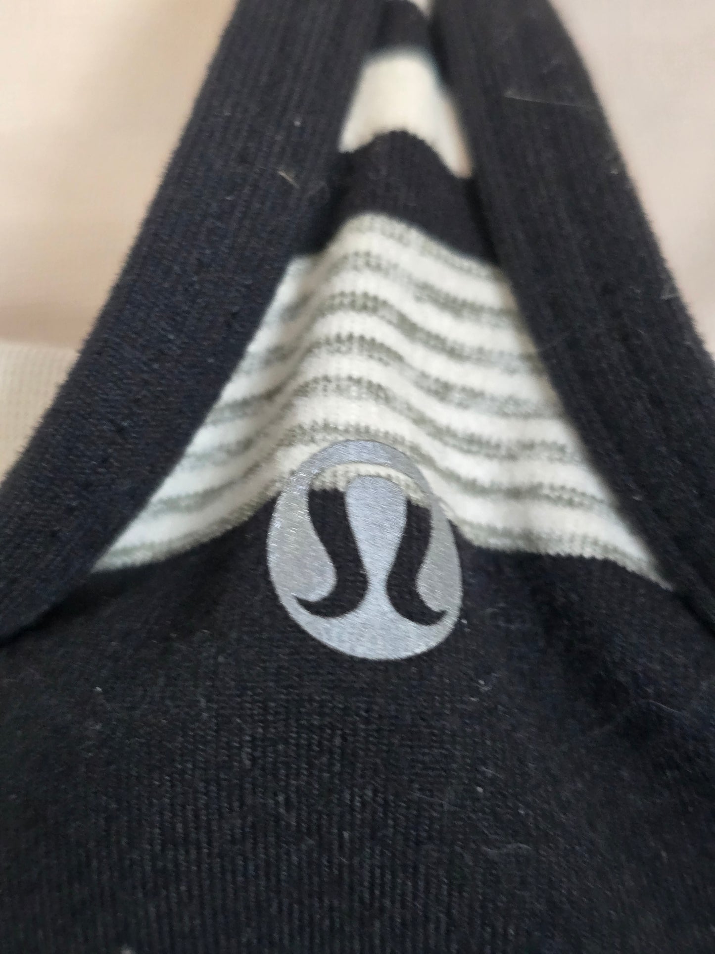 Lululemon Power Y Tank Racerback Luon Lycra Shelf Bra Spaghetti Straps Striped