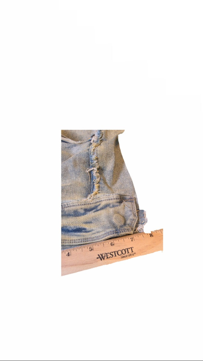 Victorious Casual Raw Bootcut Denim Cargo Distressed Button Flap Closures Zipfee